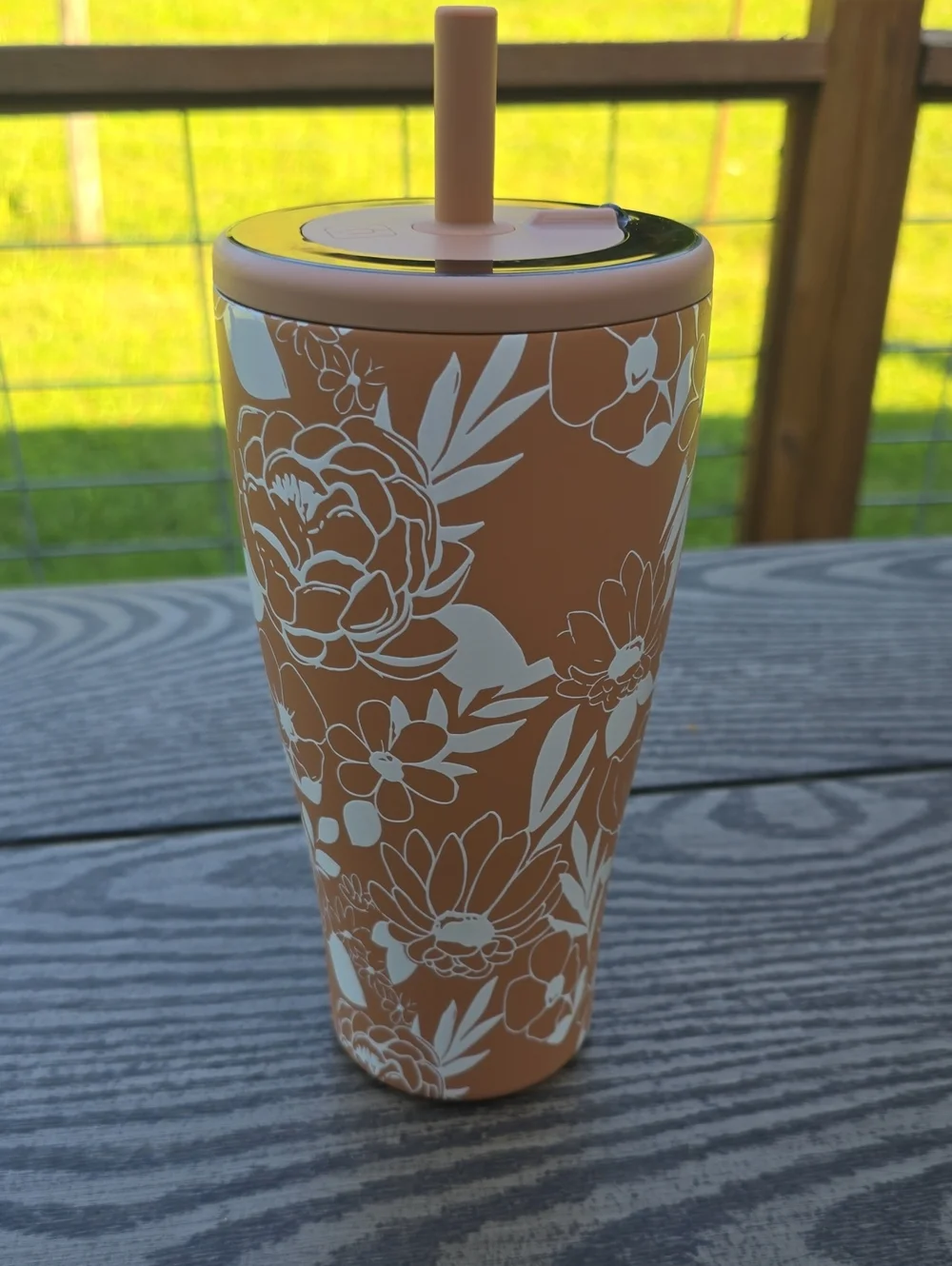 EUC Sandstone Bloom 30oz Era Insulated Tumbler with Straw - Floral Print